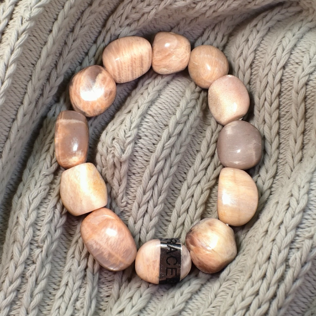 Peach Moonstone Crystal Bracelet